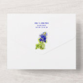Schöne Bluebonnet-Blüte, Moderne Hochzeit All In One Einladung (Rückseite)