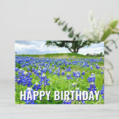 Schöne Bluebonnets Foto Happy Birthday Card (Stehend Vorderseite)