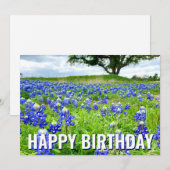 Schöne Bluebonnets Foto Happy Birthday Card (Vorne/Hinten)