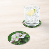 Schöne blühende Apfelbaum-Frühlingssender-Unterset Runder Pappuntersetzer (Vor Ort)