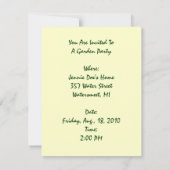 Schöne blühende Blume Garten Party Einladungen (Rückseite)