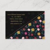 Schöne blühende Blume Nachtgartenmuster Visitenkarte (Rückseite)