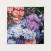 Schöne blühende Blume (Rose, Hydrangen, c Wandteppich (Vorderseite (Horizontal))