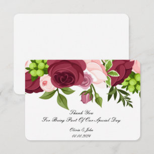 SCHÖNE BLÜHENDE BLUMEN HOCHZEITSPAUSCHALE DANKESKARTE