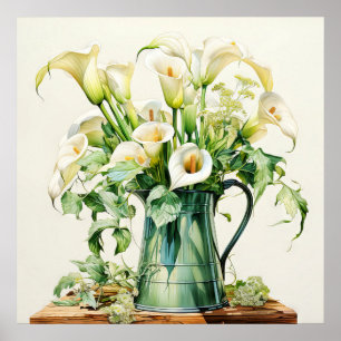 Schöne blühende Calla-Lilien-Blumen Poster