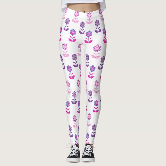 Schöne blühende Design-T-Shirt Leggings (Vorderseite)
