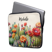 Schöne blühende Kakteen mit Namen Laptopschutzhülle (Vorderseite Links)