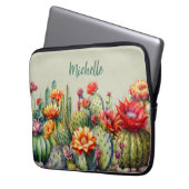 Schöne blühende Kakteen mit Namen Laptopschutzhülle (Vorderseite Links)