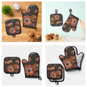 Schöne blühende Moderne Ofenhandschuh & Topflappen-Set