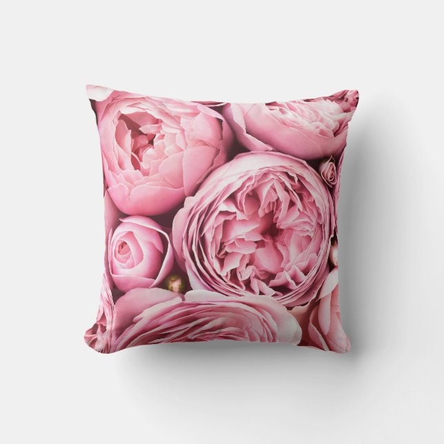 Schöne blühende rosa Blume Kissen (Vorderseite)