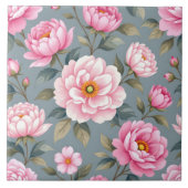 Schöne blühende rosa Blumen Fliese (Vorderseite)