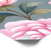 Schöne blühende rosa Blumen Poster (Ecke)