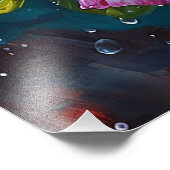 Schöne blühende Rose mit Wassertropfen Fotodruck (Ecke)