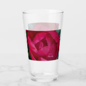 Schöne blühende Rote Peony Glas (Rückseite)