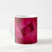 Schöne blühende Rote Peony Kaffeetasse (Vorderseite Links)