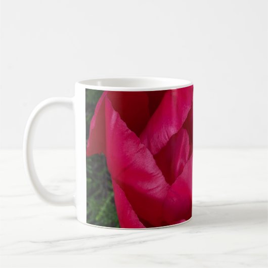 Schöne blühende Rote Peony Kaffeetasse (Links)
