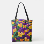 Schöne blühende Stiefmütterchen im Garten Tasche (Rückseite)