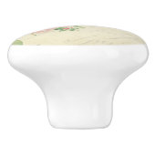 Schöne blühende Vintage Rose Design Keramikknauf (Seitenansicht)