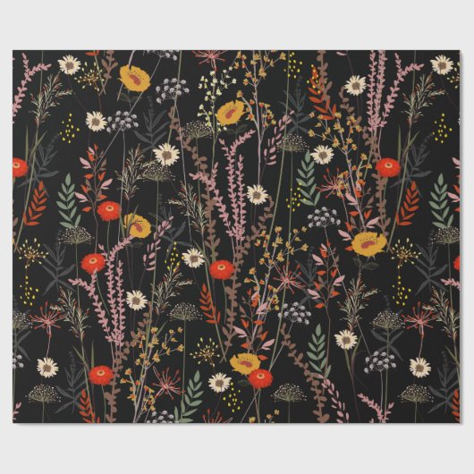 Schöne blühende Wiesen-Blume Geschenkpapier (Flach)