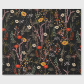Schöne blühende Wiesenblumen Muster Geschenkpapier (Flach)