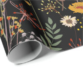 Schöne blühende Wiesenblumen Muster Geschenkpapier (Rolleneckpunkt)