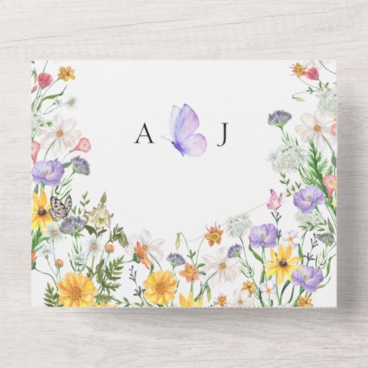 Schöne Blume All In One Einladung (Rückseite)