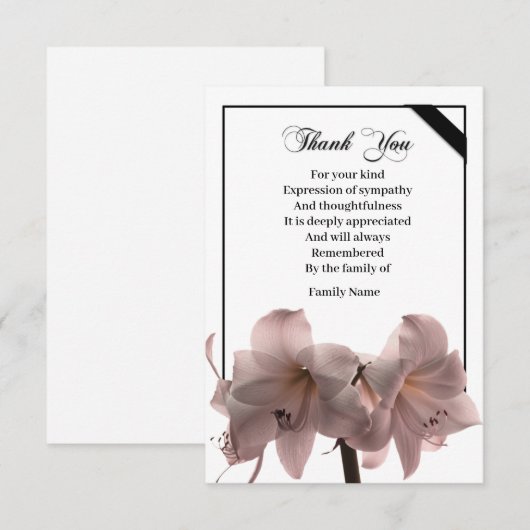 Schöne Blume Amaryllis Dankeskarte (Vorne/Hinten)