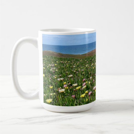 Schöne Blume an der Küste Ozean - Tee/Kaffee Tasse (Links)