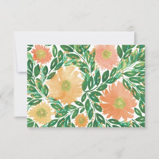 Schöne Blume Aquarell Empfang Karte (Rückseite)