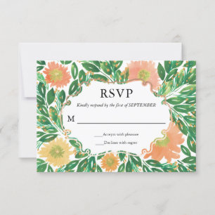 Schöne Blume Aquarellmalerei RSVP-Karte Einladung