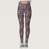 Schöne Blume auf dunkelbraunem Hintergrund Leggings (Vorderseite)