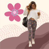 Schöne Blume auf dunkelbraunem Hintergrund Leggings