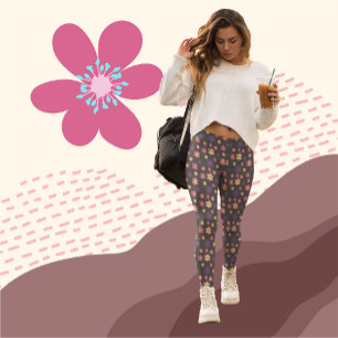 Schöne Blume auf dunkelbraunem Hintergrund Leggings