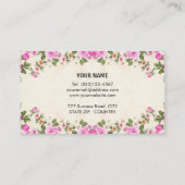 Schöne Blume auf hellbeige Visitenkarte (Rückseite)