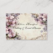 Schöne Blume aus Goldfiligree, rosa Lavendel Visitenkarte (Vorderseite)