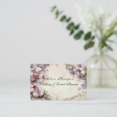 Schöne Blume aus Goldfiligree, rosa Lavendel Visitenkarte (Stehend Vorderseite)