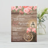 Schöne Blume aus Holz und Korallen Einladung (Stehend Vorderseite)