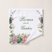 Schöne Blume aus Peony mit farbigem Hintergrund Op Badhandtuch Set (Waschlappen)