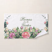 Schöne Blume aus Peony mit farbigem Hintergrund Op Badhandtuch Set (Handtuch)
