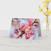 Schöne Blume aus rosa Sakura im Frühling Karte (Gelbe Blume)