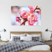 Schöne Blume aus rosa Sakura im Frühling Leinwanddruck (Insitu (Schlafzimmer))