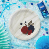 Schöne Blume aus Rot und Marine Pappteller (Party)