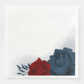 Schöne Blume aus Rot und Marine Serviette (Vorderseite)