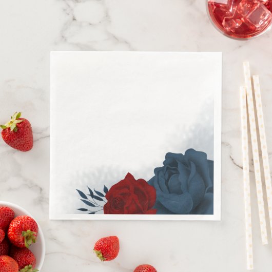 Schöne Blume aus Rot und Marine Serviette (Beispiel)