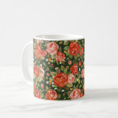 Schöne Blume aus Torf nahtlos Kaffeetasse (Vorderseite Links)