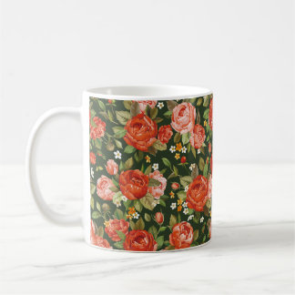 Schöne Blume aus Torf nahtlos Kaffeetasse