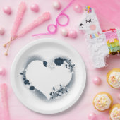 Schöne Blume aus Weiß und Marine Pappteller (Party)