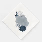Schöne Blume aus Weiß und Marine Serviette (Ecke)