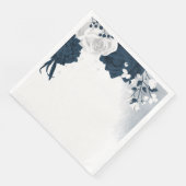 Schöne Blume aus Weiß und Marine Serviette (Ecke)