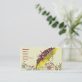 Schöne Blume & Bird Schirm/Parasol Visitenkarte (Stehend Vorderseite)
